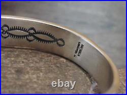 Native American Indian Hand Stamped Sterling Silver Bracelet Signed B Morgan