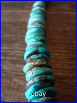 Native American Indian Hand Strung Turquoise Graduated Bead Necklace