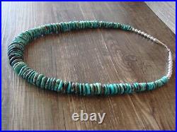 Native American Indian Hand Strung Turquoise Graduated Bead Necklace