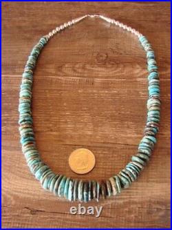 Native American Indian Hand Strung Turquoise Graduated Bead Necklace