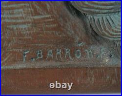 Native American Indian Indigenous Hand Carved Wooden Busts Signed F. Barron