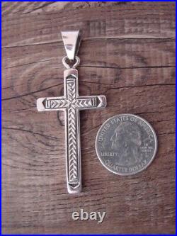 Native American Indian Jewelry Sterling Silver Cross Pendant by Bruce Morgan