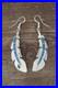 Native American Indian Jewelry Sterling Silver Opal Feather Earrings
