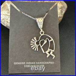 Native American Indian Kokopelli Navajo Sterling Silver Pendant 17966