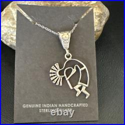 Native American Indian Kokopelli Navajo Sterling Silver Pendant 17966
