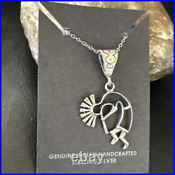 Native American Indian Kokopelli Navajo Sterling Silver Pendant 17966