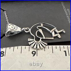 Native American Indian Kokopelli Navajo Sterling Silver Pendant 17966