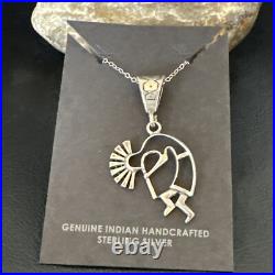 Native American Indian Kokopelli Navajo Sterling Silver Pendant 17966