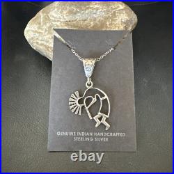 Native American Indian Kokopelli Navajo Sterling Silver Pendant 17966