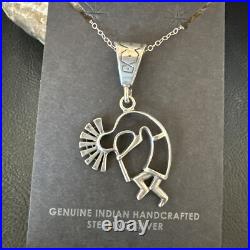 Native American Indian Kokopelli Navajo Sterling Silver Pendant 17966