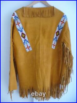 Native American Indian Leather And Beaded War Shirt