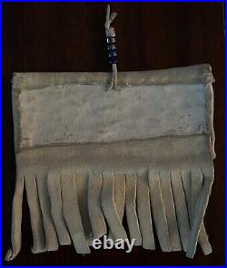 Native American Indian Leather Beaded Art Wall Hang 7 in x 6 in Southern Utah
