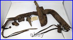 Native American Indian Leather Utility Belt Rig Antler Knife Sheath Bags CU23