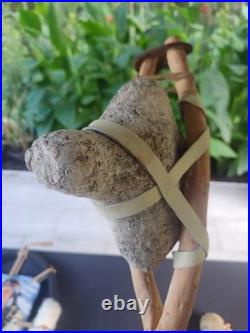 Native American Indian Lot Rawhide Shaman, Turtle Rattle, Hunting Hammer, Art