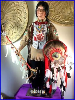 Native American Indian Male Brave Figure By Nanci -The Timeless Collection withCOA
