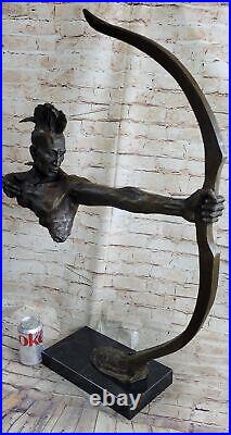 Native American Indian Mohawk Archer Bronze Bust Sculpture Statue Mario Nick 29