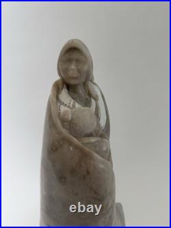 Native American Indian Mother & Child Sculpture / 20th C. Alvin Marshall
