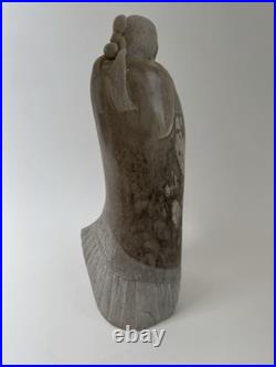 Native American Indian Mother & Child Sculpture / 20th C. Alvin Marshall