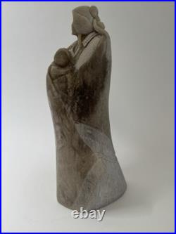 Native American Indian Mother & Child Sculpture / 20th C. Alvin Marshall