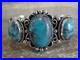Native American Indian Nickel Silver & Turquoise Bracelet by Cleveland