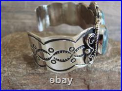 Native American Indian Nickel Silver & Turquoise Bracelet by Cleveland