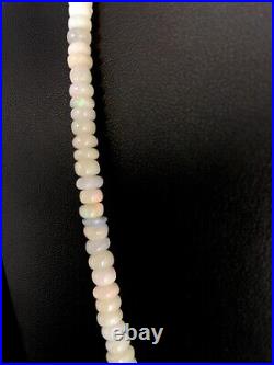 Native American Indian Opal Ethiopian Sterling Silver Bead Necklace 8746