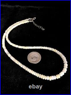 Native American Indian Opal Ethiopian Sterling Silver Bead Necklace 8746