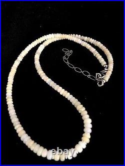 Native American Indian Opal Ethiopian Sterling Silver Bead Necklace 8746