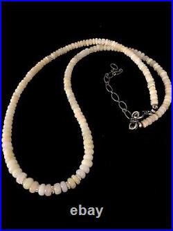 Native American Indian Opal Ethiopian Sterling Silver Bead Necklace 8746