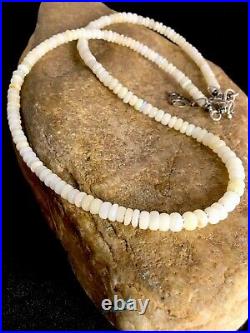 Native American Indian Opal Ethiopian Sterling Silver Bead Necklace 8746