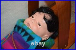 Native American Indian Papoose Porcelain Doll Limited Edition RARE Artist Signe