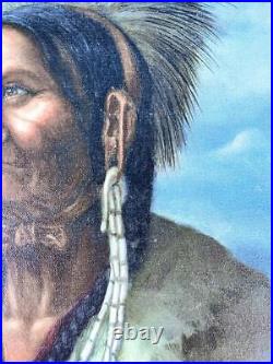 Native American Indian Portrait Copy of Oil Painting Art Chief Buffalo Bezhike