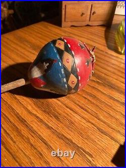 Native American Indian Rattle 1940's Or Earlier Custom Stand