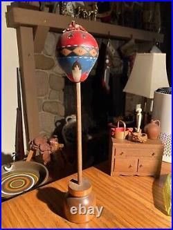 Native American Indian Rattle 1940's Or Earlier Custom Stand