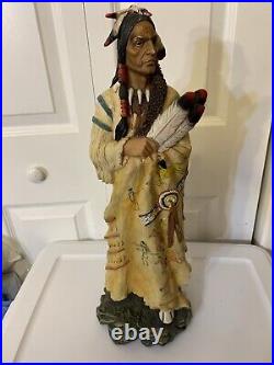 Native American Indian Resin Statue 21 Tall
