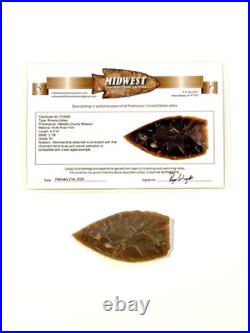 Native American Indian River Flint Point with Midwest COA 9+ 4 3/16