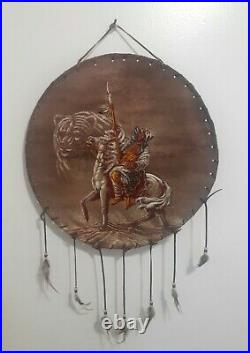 Native American Indian Shield with colorful Drawings