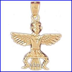 Native American Indian Sign Charm Pendant 14k Gold