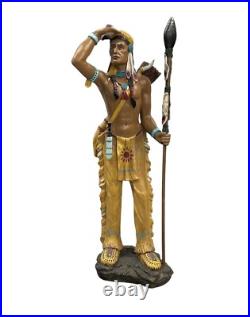 Native American Indian Spirit Chief Statue 31 Inch with Pipe