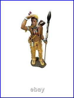 Native American Indian Spirit Chief Statue 31 Inch with Pipe