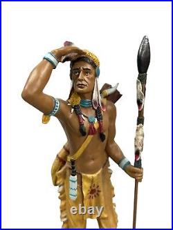 Native American Indian Spirit Chief Statue 31 Inch with Pipe