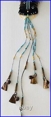 Native American Indian Spirit Prayer Feather Wolf Medicine Shield Wall Hanging