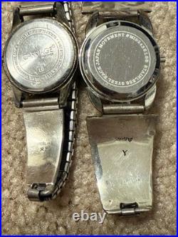 Native American Indian Sterling Running Bear & Y stamped Multi-stone watch lot