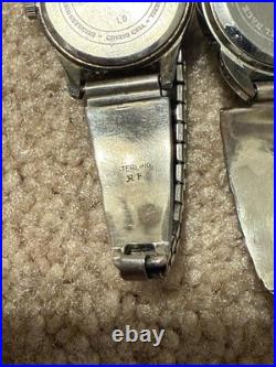 Native American Indian Sterling Running Bear & Y stamped Multi-stone watch lot