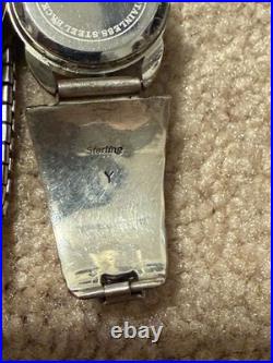 Native American Indian Sterling Running Bear & Y stamped Multi-stone watch lot