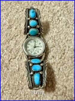 Native American Indian Sterling Running Bear & Y stamped Multi-stone watch lot