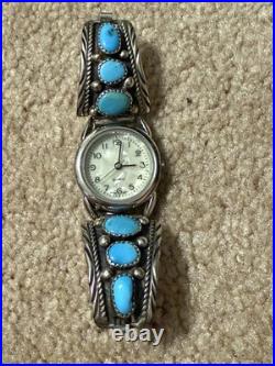 Native American Indian Sterling Running Bear & Y stamped Multi-stone watch lot