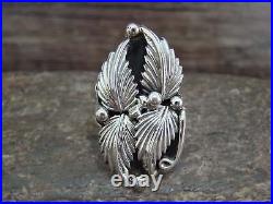 Native American Indian Sterling Silver Feather Ring by Yazzie Size 8