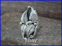 Native American Indian Sterling Silver Feather Ring by Yazzie Size 8