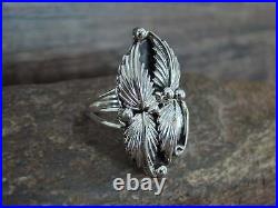 Native American Indian Sterling Silver Feather Ring by Yazzie Size 8